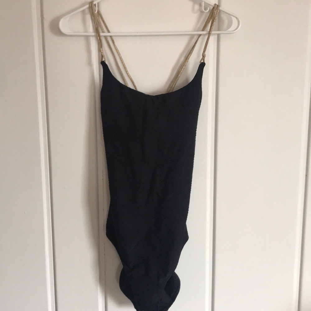 Aerie long torso black one piece swimsuit